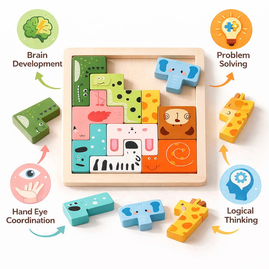 Montessori Animal Shape Matching Puzzle Board Mamakarttoys