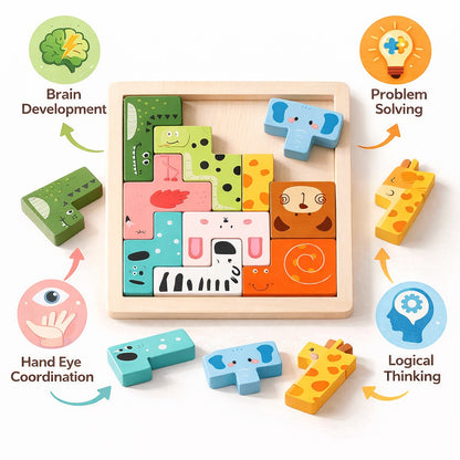 Montessori Animal Shape Matching Puzzle Board Mamakarttoys