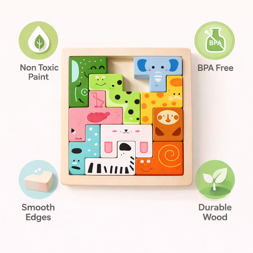 Montessori Animal Shape Matching Puzzle Board Mamakarttoys