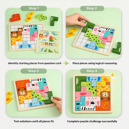 Montessori Animal Shape Matching Puzzle Board Mamakarttoys