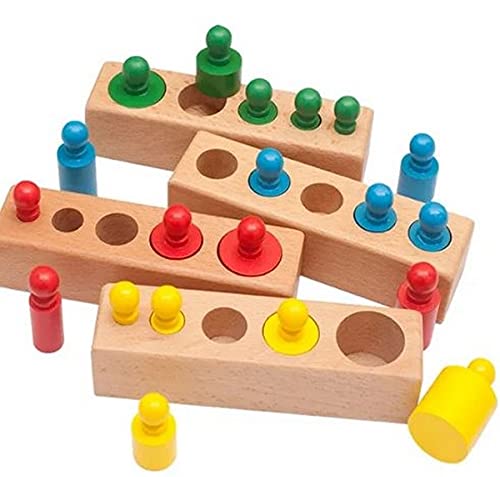 Wooden Knobbed Cylinder Puzzle Mamakarttoys