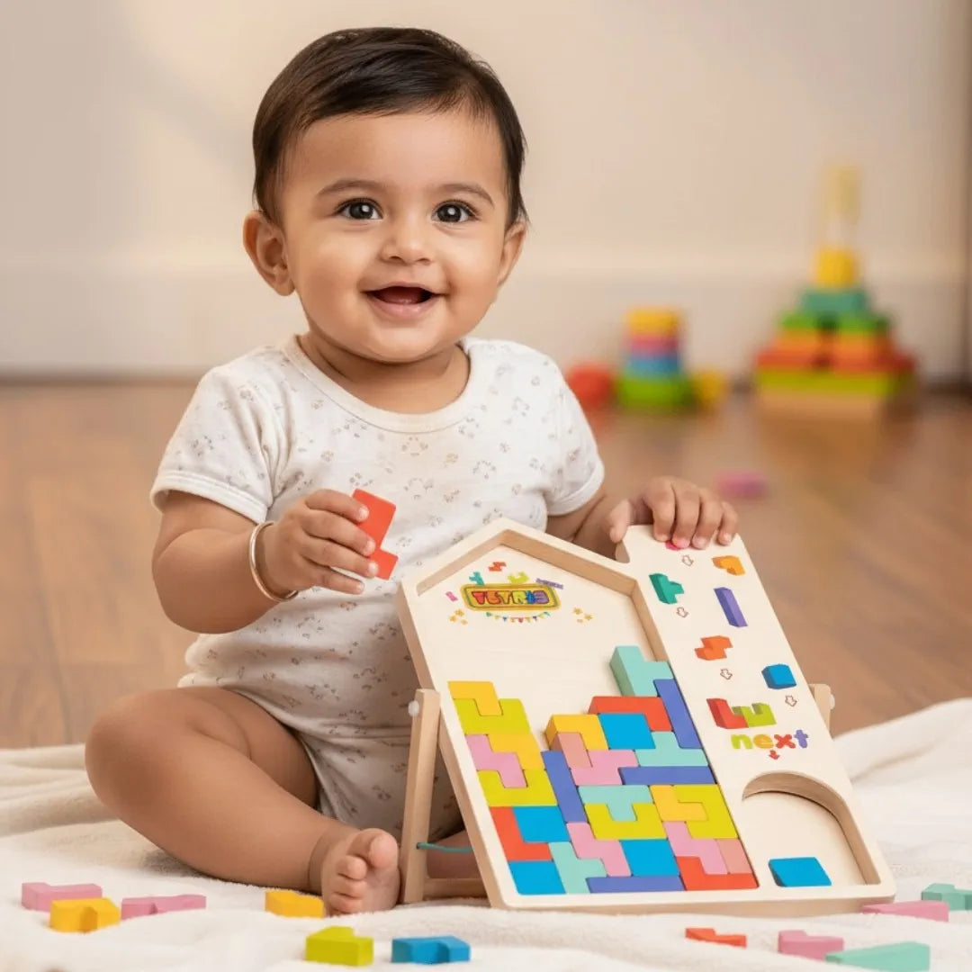 Wooden Multifunctional Tetris Puzzle (Small)