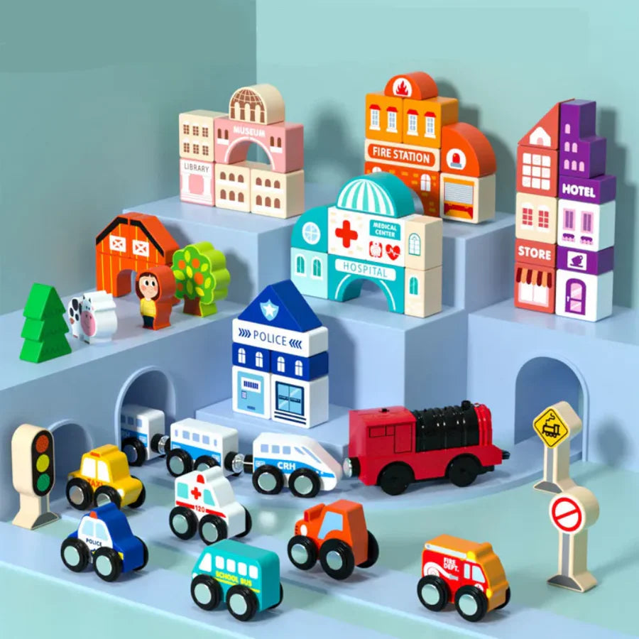 Educational City Building Blocks Set