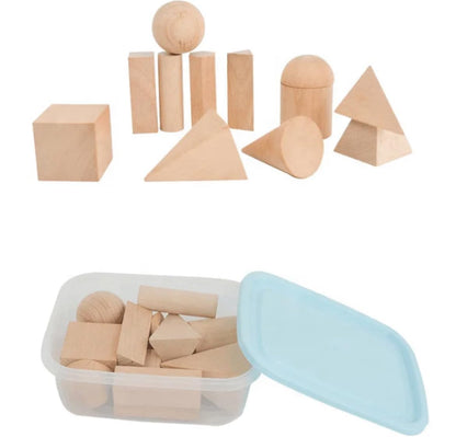 Educational Wooden Geometric Solids – 3D Shapes Mamakarttoys