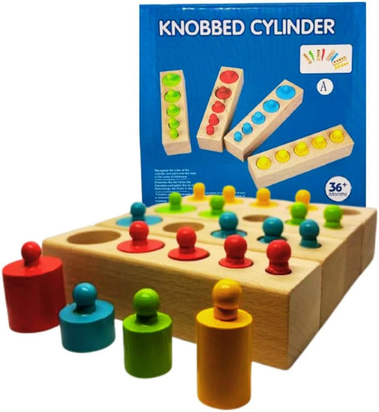 Wooden Knobbed Cylinder Puzzle Mamakarttoys