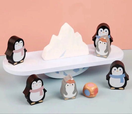 Wooden Penguin Balancing Game, 0-3 Yrs Mamakarttoys